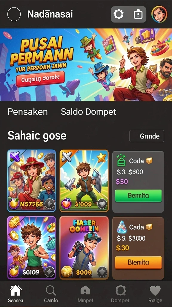 Tampilan awal game FIONA77 yang memukau.