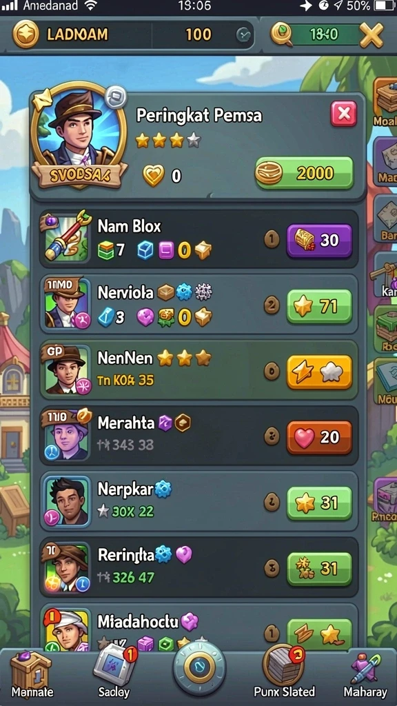 Hadiah dan pencapaian yang bisa didapatkan dalam permainan.