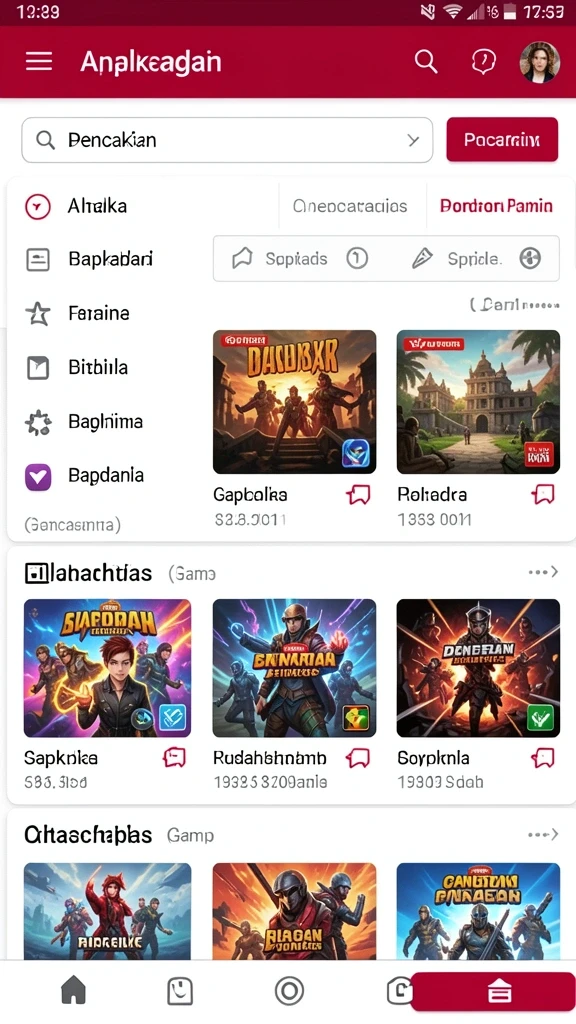 Screenshot yang menunjukkan berbagai level dalam permainan.