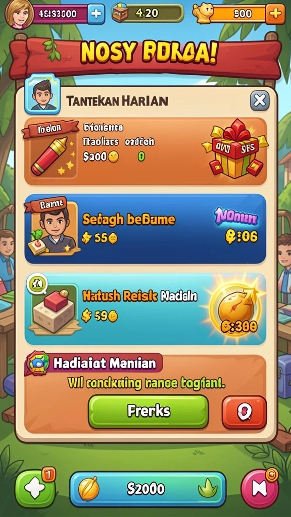 Level tantangan yang menegangkan dan seru.