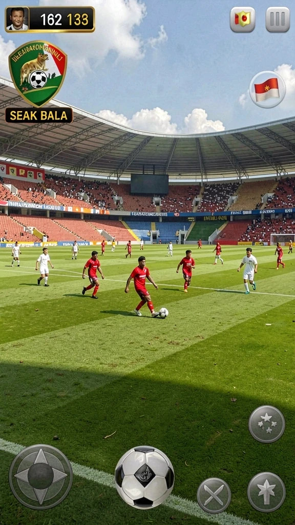 Pemandangan latar belakang yang menawan saat bermain.