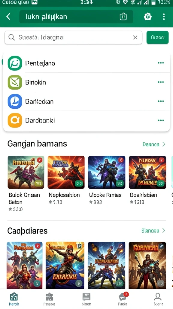 Tampilan utama dengan karakter dan map yang menawan.