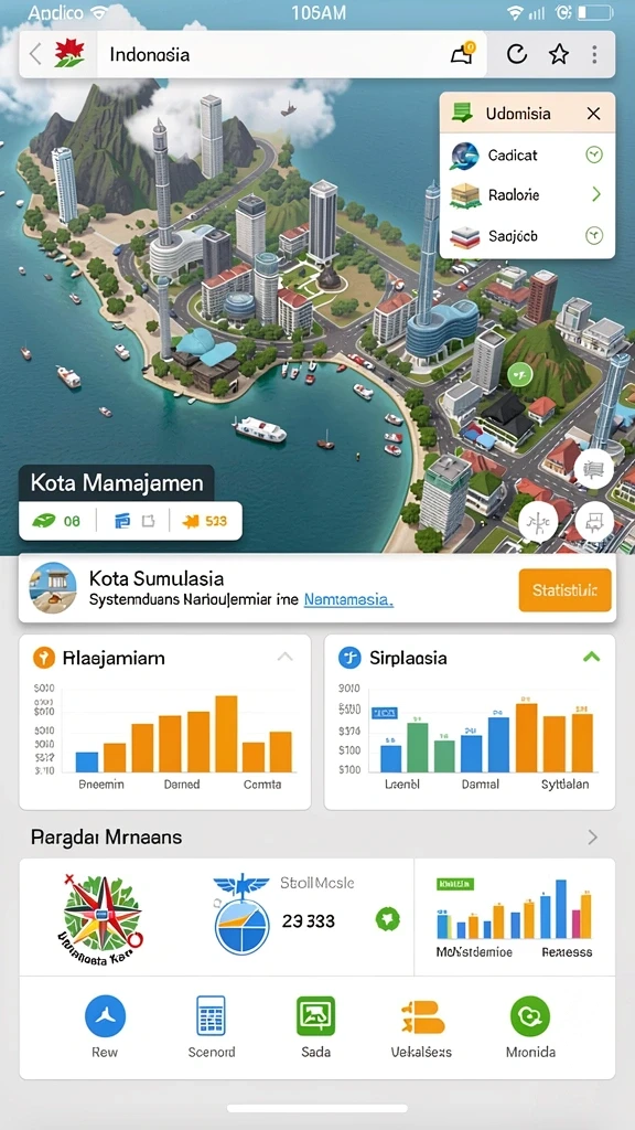 Lingkungan permainan yang kaya dan berwarna.