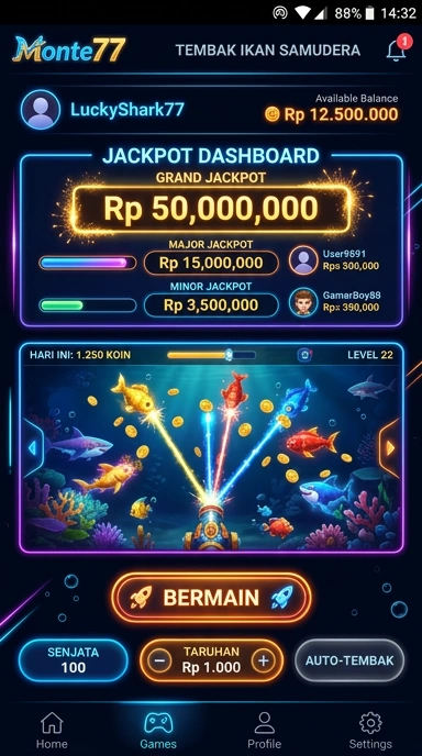 monte77 — layar beranda